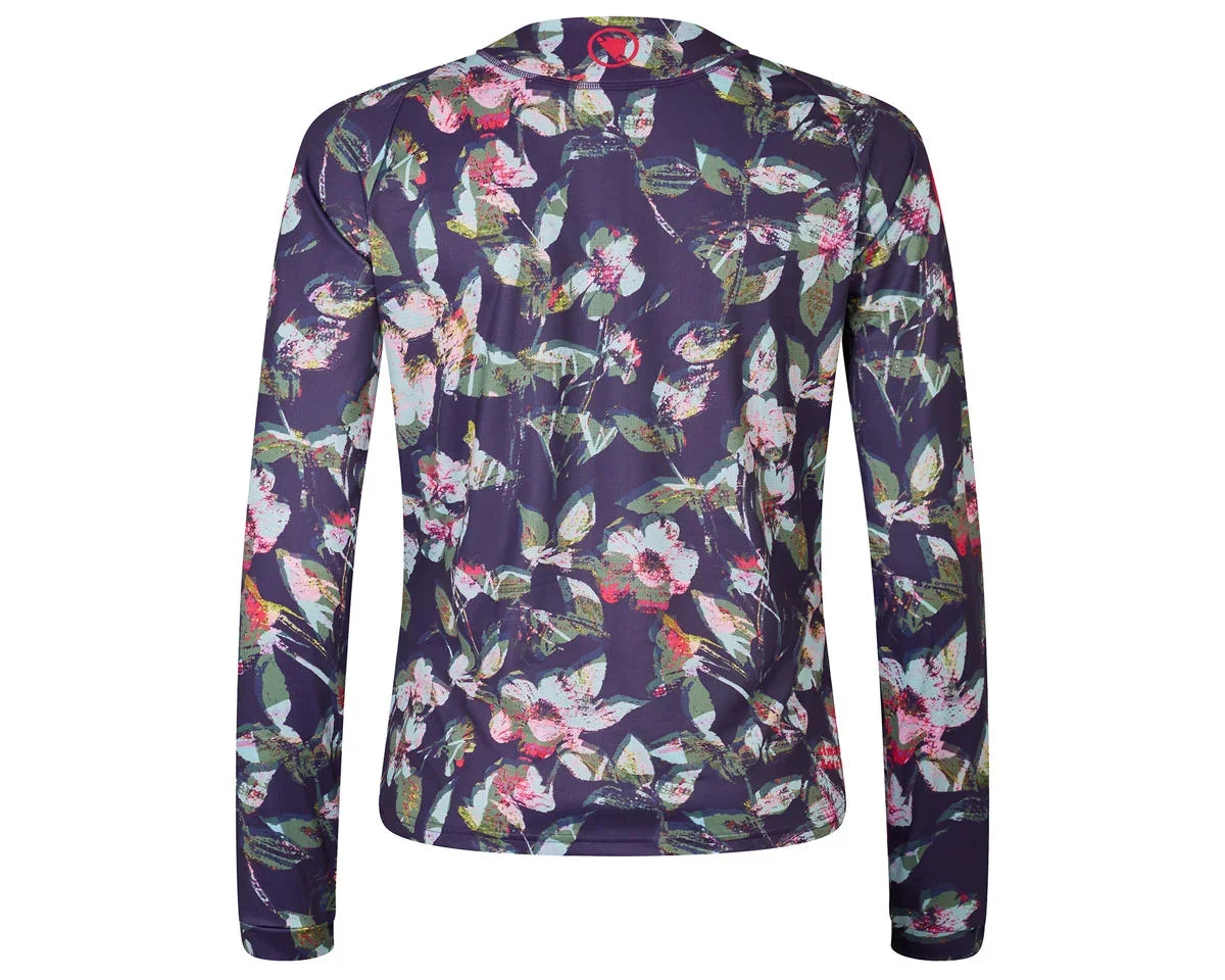 Endura FLORAL Women's LTD Printed Long Sleeve Tee Jersey (Bramble) (L) - view 2